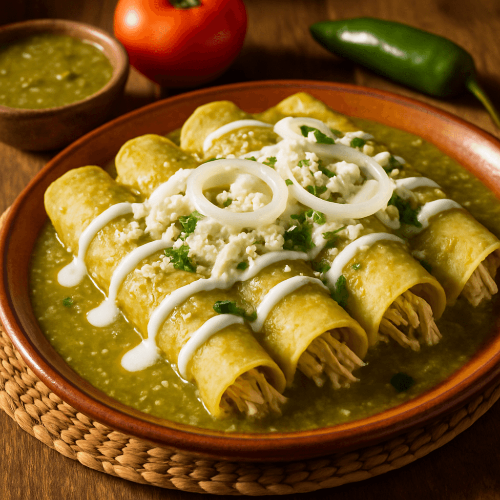 Enchiladas Verdes de Pollo al Estilo de Mi Rancho