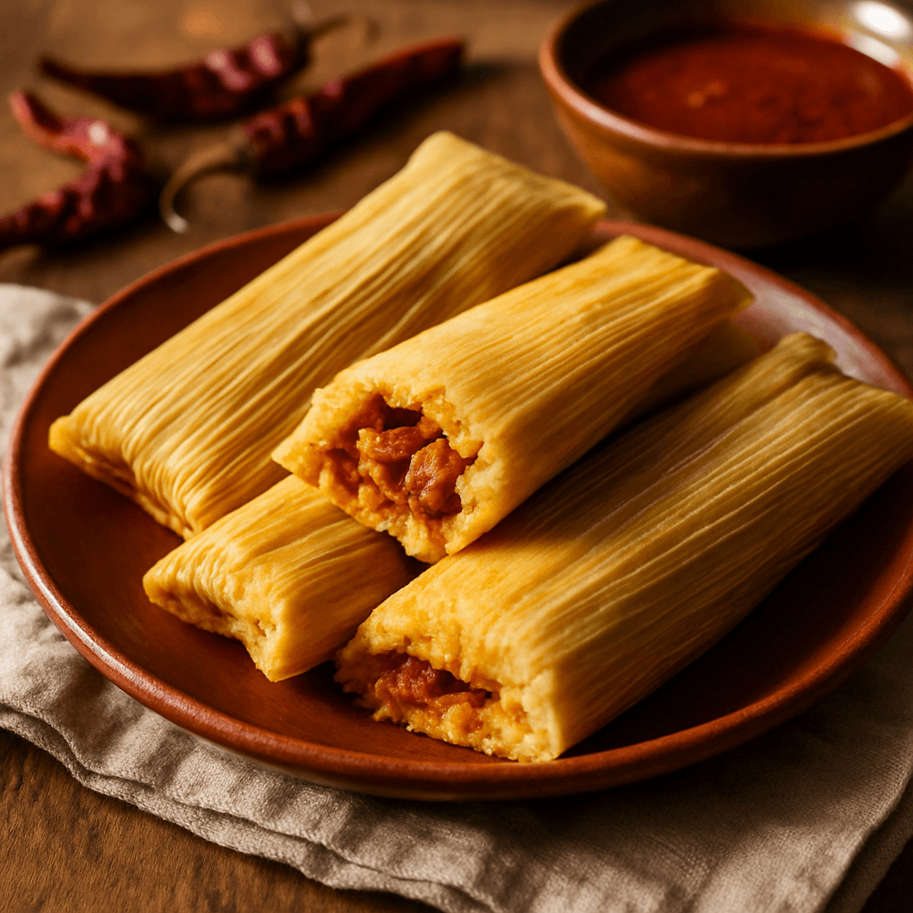 Tamales rojos de puerco